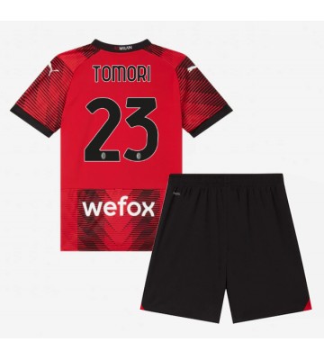 AC Milan Fikayo Tomori #23 Hemmakläder Barn 2023-24 Kortärmad (+ Korta byxor)
